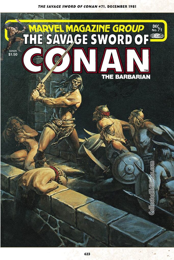 Savage Sword of Conan #71 cover; painted art by Joe Chiodo