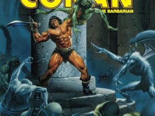 Savage Sword of Conan #72 cover; painted art by Joe Jusko, goblins, ghouls