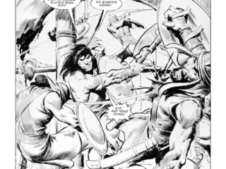 Savage Sword of Conan #73. &ldquo;The Changeling Quest!&rdquo;, pg. 1; pencils and inks, John Buscema; sea wolves, splash page, Michael Fleisher