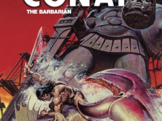 Savage Sword of Conan #80 cover; painted art by Earl Norem; Colossus of Argos, crab monster
