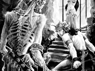 Savage Sword of Conan #80, &ldquo;A John Totleben Portfolio&rdquo;, pinup, pg. 1; pencils and inks, John Totleben
