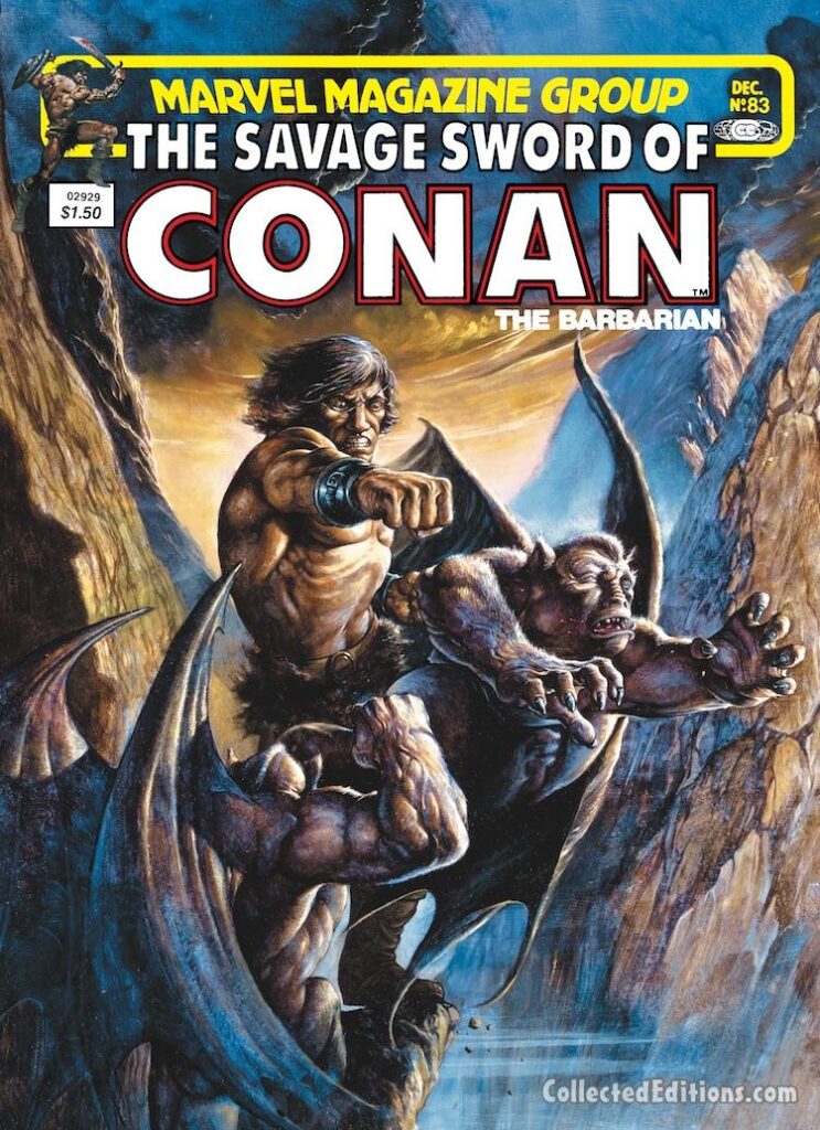Savage Sword of Conan #83 cover; painted art by Jeff Easley