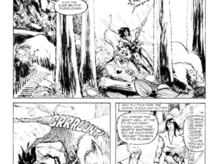 Savage Sword of Conan #83. &ldquo;Hunters and Hunted!&rdquo;, pg. 1; pencils and inks, Mary Wilshire; Ferus