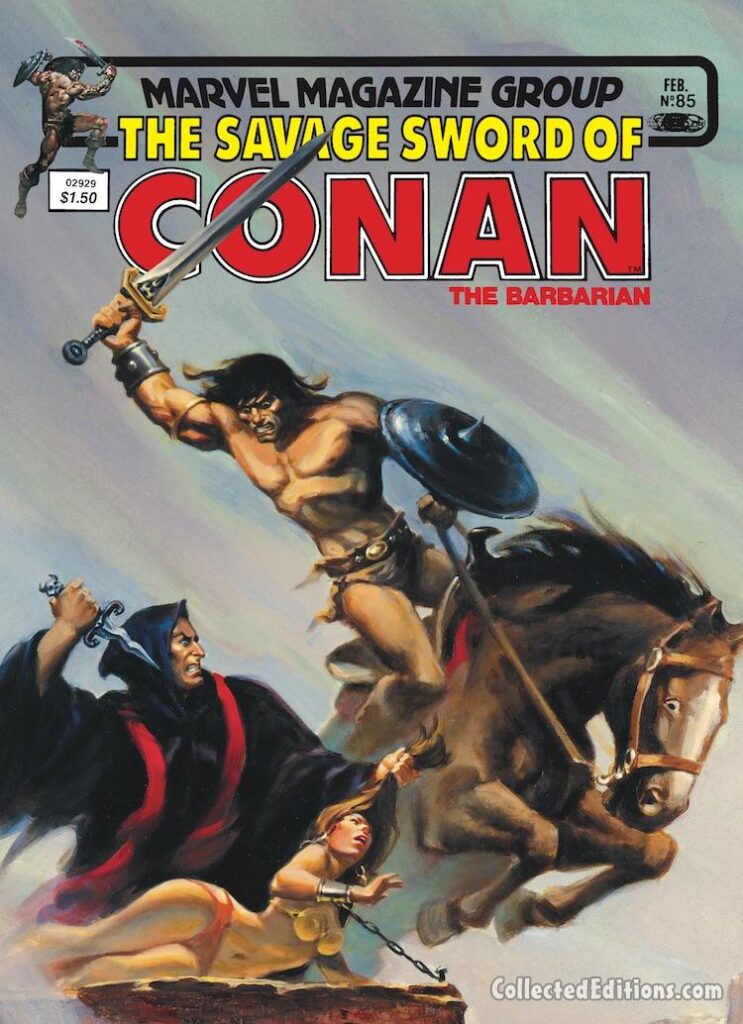 Savage Sword of Conan #85 cover; painted art by Joe Chiodo