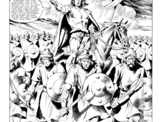 Savage Sword of Conan #91. &ldquo;Forest of Fiends!&rdquo;, pg. 1; layouts, John Buscema; pencils and inks, Pablo Marcos