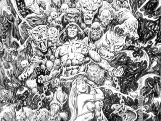 Savage Sword of Conan #94, pg. 61; pinup; pencils and inks, Ernie Chan