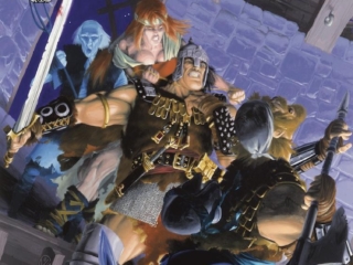 Savage Sword of Conan #105 cover; painted art by Michael Golden
