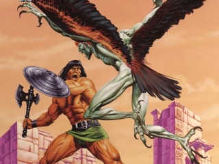 Savage Sword of Conan #108 cover; painted art by Joe Jusko