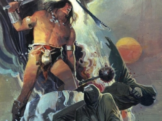 Savage Sword of Conan #116 cover; painted art by Bill Sienkiewicz