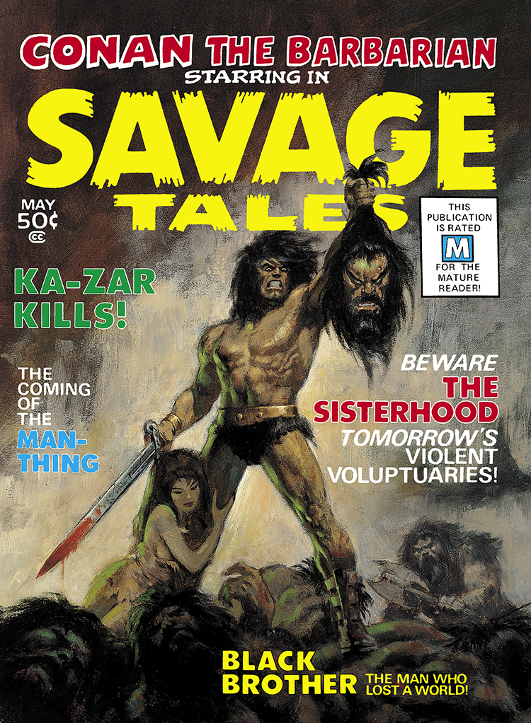 Savage Tales #1 cover; painted art, John Buscema; The Coming of Man-Thing, first appearance, Ted Sallis, origin