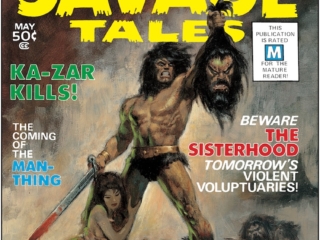 Savage Tales/Conan the Barbarian #1 cover; painted art, John Buscema