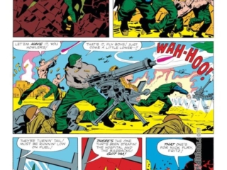 Sgt. Fury #7, pg. 20; pencils, Jack Kirby; inks, George Roussos; Howling Commandos, Gabriel Jones, Dum Dum Dugan Strange Tales. Doctor Strange in &ldquo;The House of Shadows!&rdquo;, pg. 3; pencils and inks, Steve Ditko