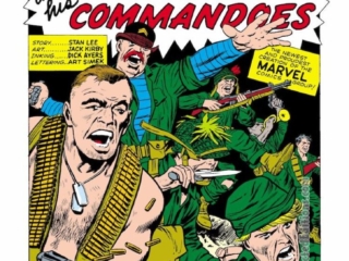 Sgt. Fury and His Howling Commandos #1, pg. 1; pencils, Jack Kirby; inks, Dick Ayers; Howling Commandoes, Nick Fury, Dum Dum Dugan, Rebel Ralston