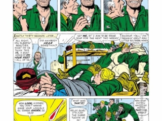 Sgt. Fury and His Howling Commandos #2, pg. 7; pencils, Jack Kirby; inks, Dick Ayers; Happy Sam Sawyer