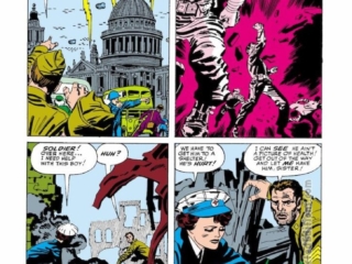 Sgt. Fury and His Howling Commandos #4, pg. 2; pencils, Jack Kirby; inks, George Roussos; Nick Fury, Lady Pamela Hawley