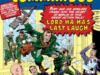 Sgt. Fury and His Howling Commandos #4 cover; pencils, Jack Kirby; inks, Sol Brodsky; Lord Ha-Ha's Last Laugh, Nick Fury, Commando