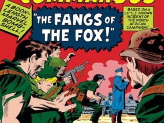 Sgt. Fury and His Howling Commandos #6 cover; pencils, Jack Kirby; inks, George Roussos; The Fangs of the Fox, North Africa, Erwin Rommell, Afrika Korps, Nazis, Dreaded Desert Fox, Nick Fury