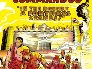 Sgt. Fury and His Howling Commandos #16 cover; pencils, Jack Kirby; inks, Chic Stone; In the Desert a Fortress Stands, North Africa in World War II, German Army, Nazis Nick Fury