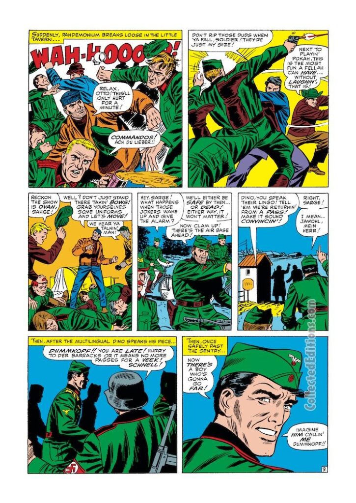 Sgt. Fury and His Howling Commandos #19, pg. 9; pencils, Dick Ayers; inks, Frank Giacoia; Nick Fury, wah-hooo, Howlers, traitor