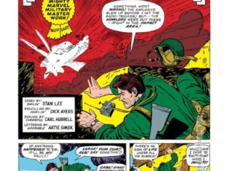 Sgt. Fury and His Howling Commandos #21, pg. 1; pencils, Dick Ayers; inks, Carl Hubbell; "To Free a Hostage", Nick Fury, Jacques Dernier