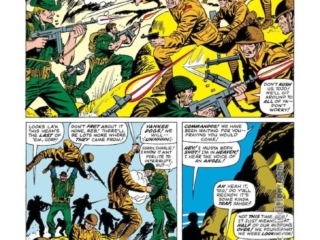 Sgt. Fury and His Howling Commandos #23, pg. 3; pencils, Dick Ayers; inks, Frank Giacoia; Japanese Army, Rising Sun, Nick Fury, Banzai