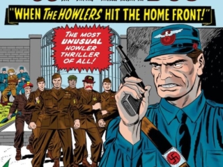 Sgt. Fury and His Howling Commandos #24 cover; pencils, Dick Ayers; inks, Frank Giacoia; When the Howlers Hit the Home Front, Furlough, World War II, Allied, Dum Dum Dugan, Gabe Jones, Izzy Cohen