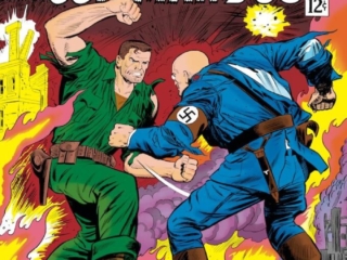 Sgt. Fury and His Howling Commandos #29 cover; pencils, Dick Ayers; inks, John Tartaglione; Armageddon, Nick Fury, Baron Von Strucker, Wolfgang