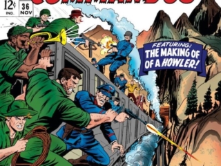 Sgt. Fury and His Howling Commandos #36 cover; pencils, Dick Ayers; inks, Mike Esposito; The Making of a Howler, My Brother My Enemy, Nick Fury, German, Nazi train