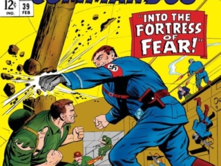 Sgt. Fury and His Howling Commandos #39 cover; pencils and inks, Dick Ayers; Into the Fortress of Fear, Nazi, iron hand, glove, Nick Fury