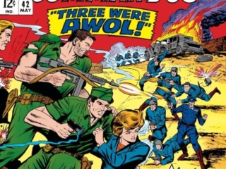 Sgt. Fury and His Howling Commandos #42 cover; pencils, Dick Ayers; inks, Herb Trimpe; Three Were AWOL; Bombshell Bonus, Bull McGiveney, Nick Fury