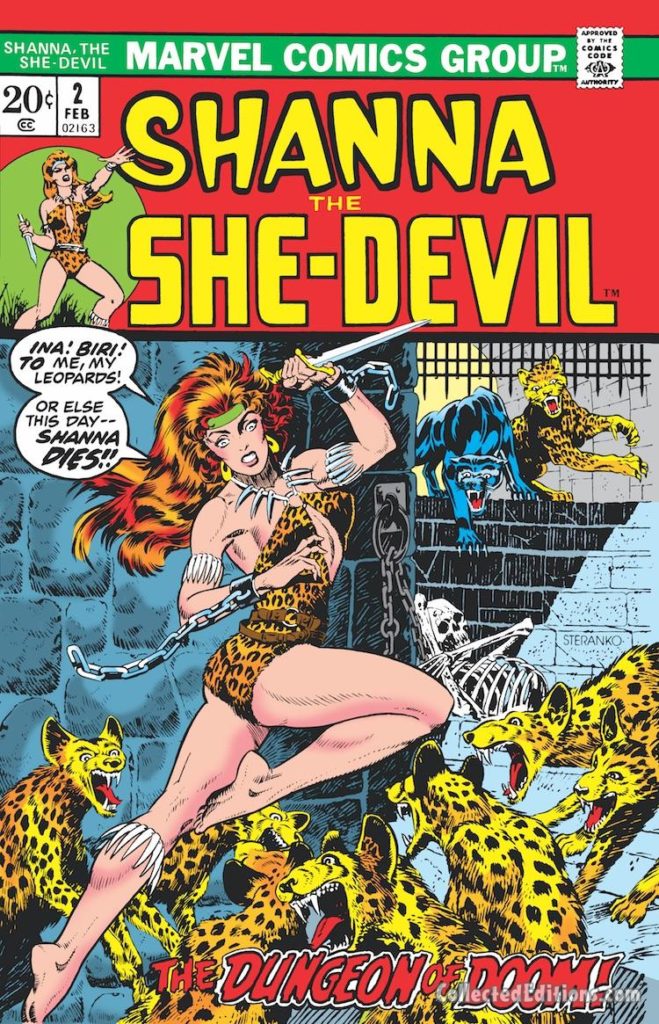 Shanna the She-Devil #2 cover; pencils and inks, Jim Steranko; Ina/Biri/leopards