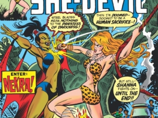 Shanna the She-Devil #5 cover; pencils and inks, John Romita, Sr./Nekra