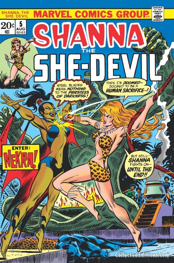 Shanna the She-Devil #5 cover; pencils and inks, John Romita, Sr./Nekra
