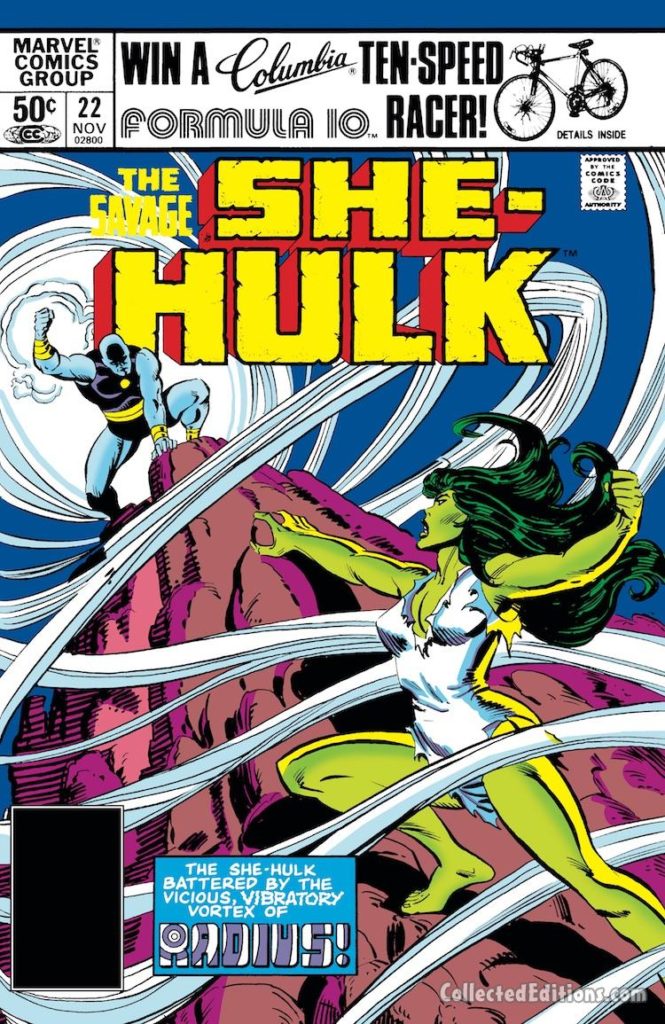 Savage She-Hulk #22 cover; pencils, Mike Vosburg; inks, Al Milgrom; Radius