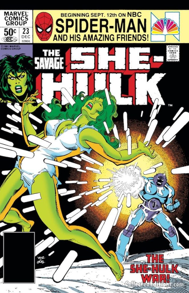 Savage She-Hulk #23 cover; pencils, Mike Vosburg; inks, Terry Austin