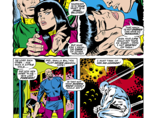 Silver Surfer #2, pg. 10; pencils, John Buscema; inks, Joe Sinnott Silver Surfer #2, pg. 10; pencils, John Buscema; inks, Joe Sinnott; Shalla Bal, Norrin Radd, Zenn-La