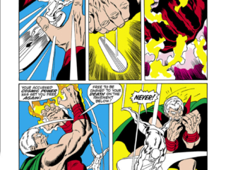 Silver Surfer #5, pg. 34; pencils, John Buscema; inks, Sal Buscema Silver Surfer #5, pg. 34; pencils, John Buscema; inks, Sal Buscema, the Stranger