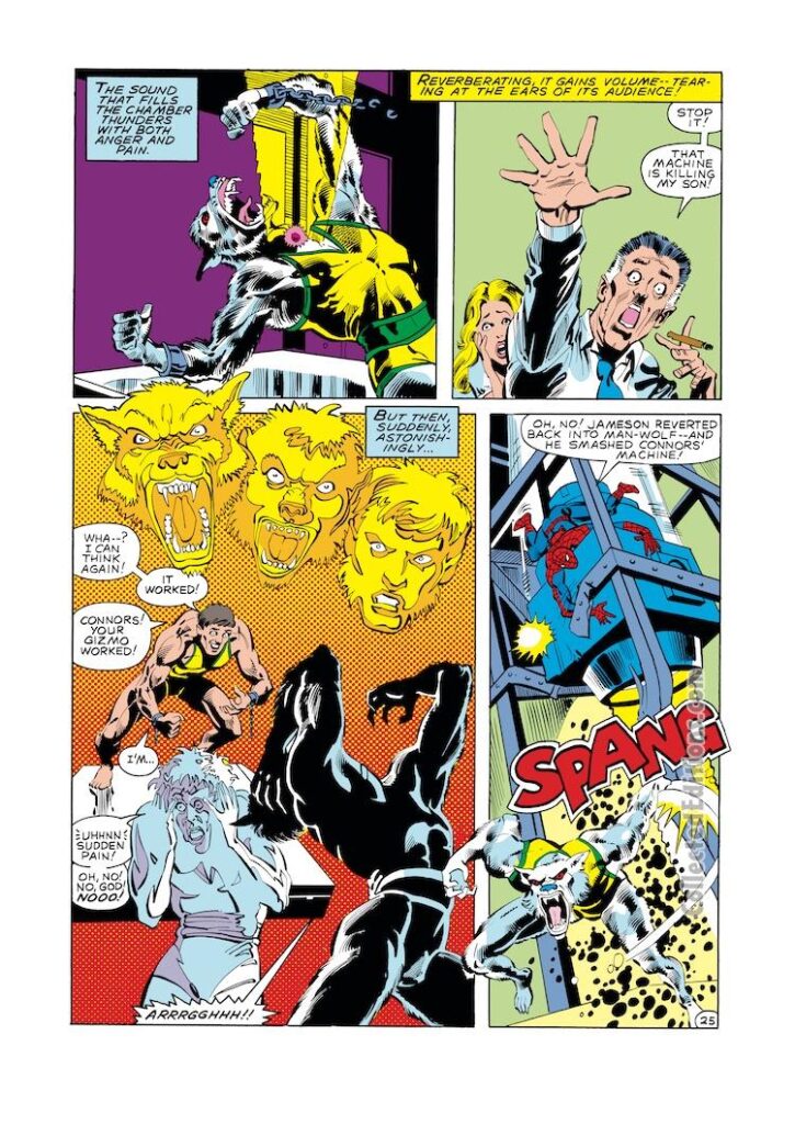 Spectacular Spider-Man Annual #3, pg. 25; pencils, Jim Sherman; inks, Steve Mitchell; Man-Wolf, John Jameson, J. Jonah Jameson