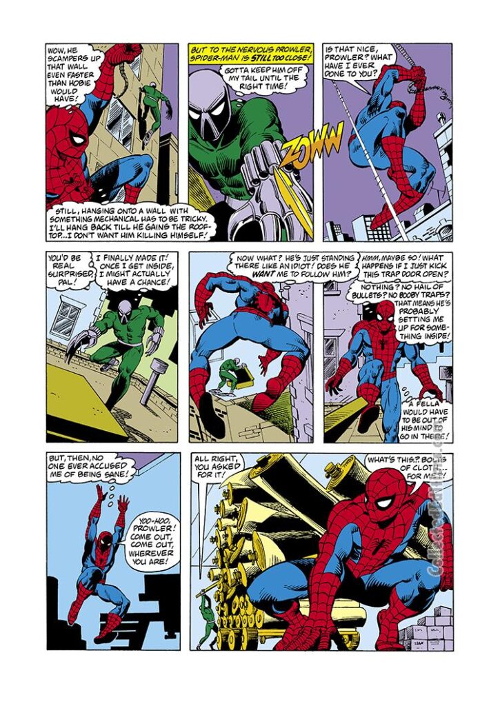 Spectacular Spider-Man #47, pg. 14; pencils, Marie Severin; inks, Bruce Patterson; Peter Parker, the Prowler/The Cat