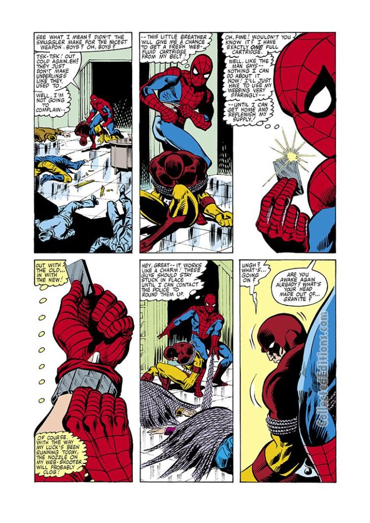 Spectacular Spider-Man #50, pg. 4; layouts, John Romita Jr.; pencils and inks, Jim Mooney; Peter Parker, the Smuggler