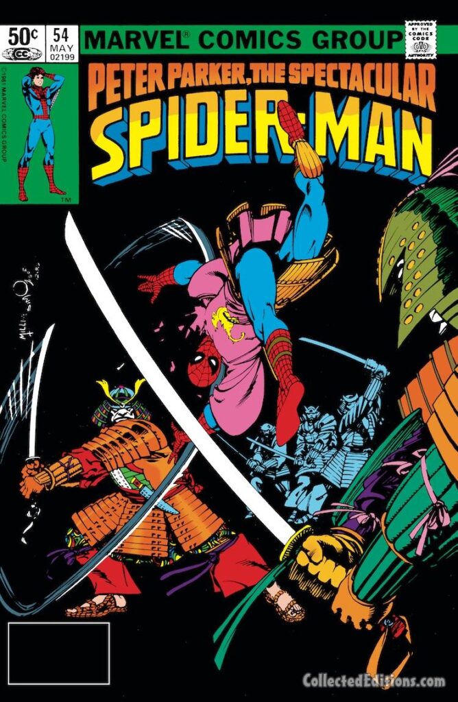 Spectacular Spider-Man #54, cover; pencils, Frank Miller; inks, Walter Simonson; Peter Parker