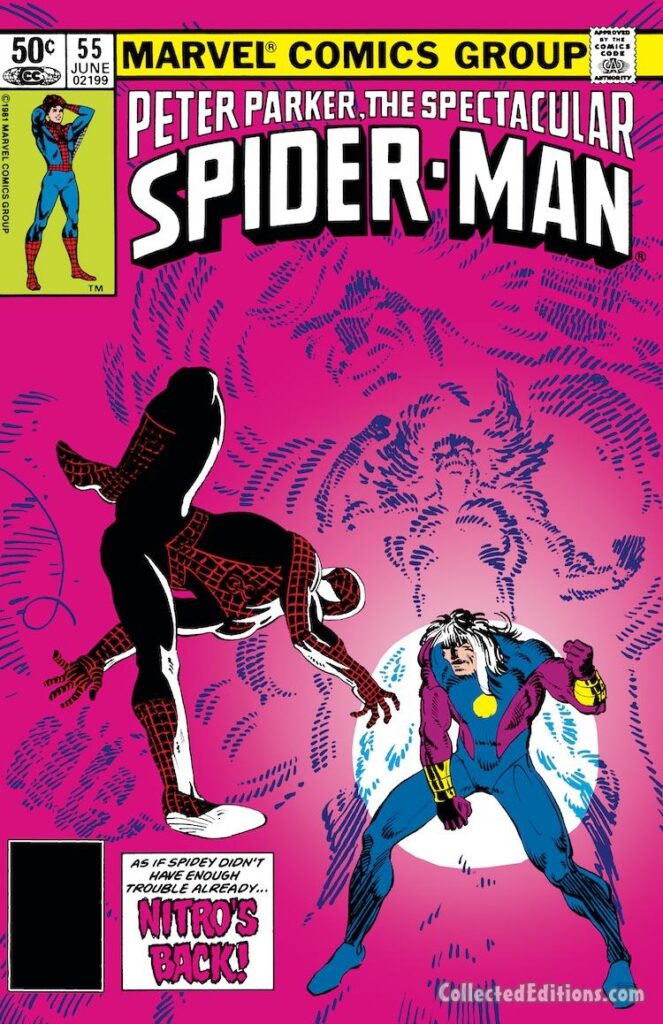 Spectacular Spider-Man #55, cover; pencils and inks, Frank Miller; Nitro