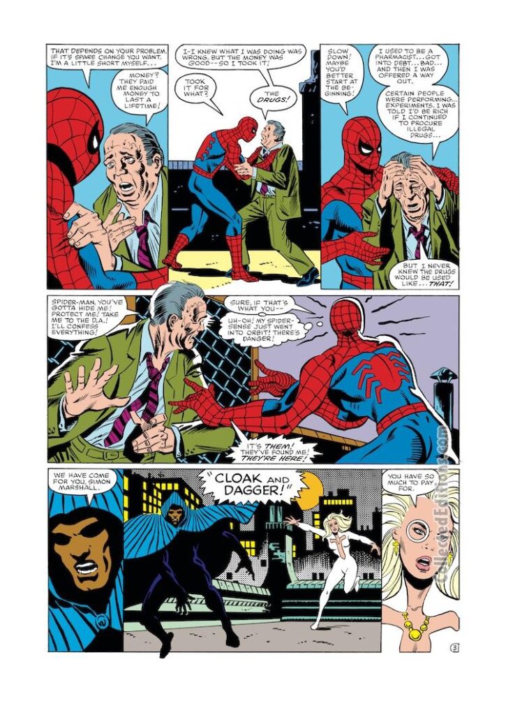 Spectacular Spider-Man #64, pg. 3; pencils, Ed Hannigan; inks, Al Milgrom; first appearance of Cloak and Dagger, Ty Johnson, Tandy Bowen, Simon Marshall, teen runaways