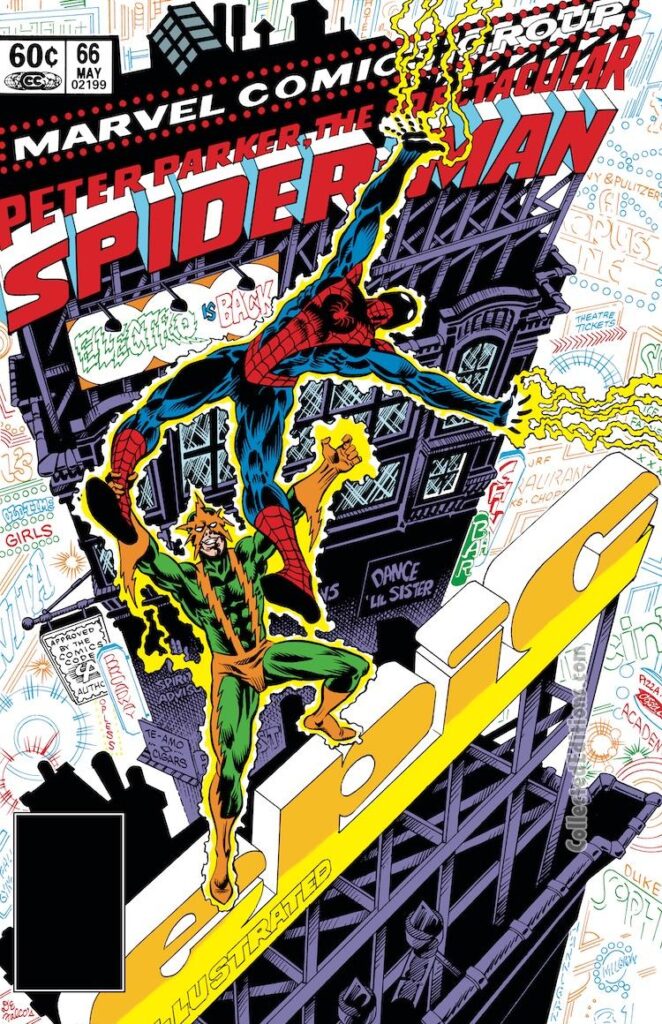 Spectacular Spider-Man #66 cover; pencils, Ed Hannigan; inks, Al Milgrom; Electro