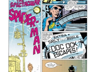 Spectacular Spider-Man #72, pg. 1; layouts, Ed Hannigan; pencils and inks, Rick Magyar, Al Milgrom; Peter Parker