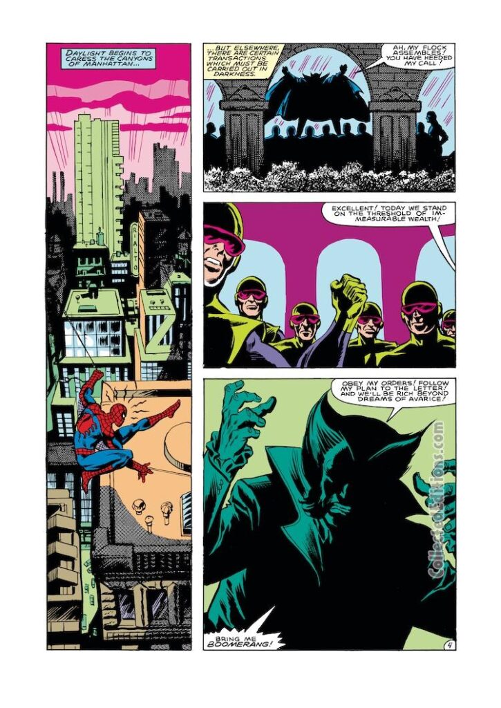 Spectacular Spider-Man #73, pg. 4; pencils, Al Milgrom; inks, Jim Mooney; Peter Parker, The Owl, Leyland Owsley