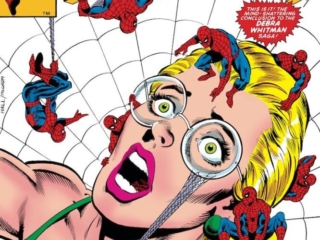 Spectacular Spider-Man #74 cover; pencils, Bob Hall; inks, Al Milgrom; Peter Parker, Debra Whitman, Fantasia