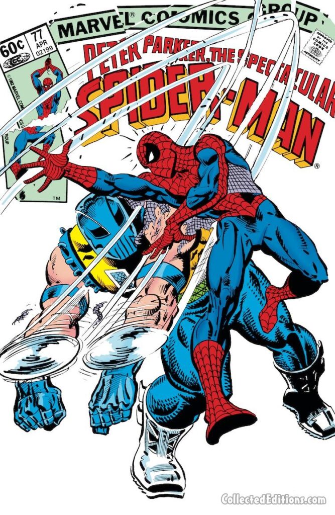 Spectacular Spider-Man #77 cover; pencils and inks, Al Milgrom; Peter Parker, Gladiator, Melvin Potter