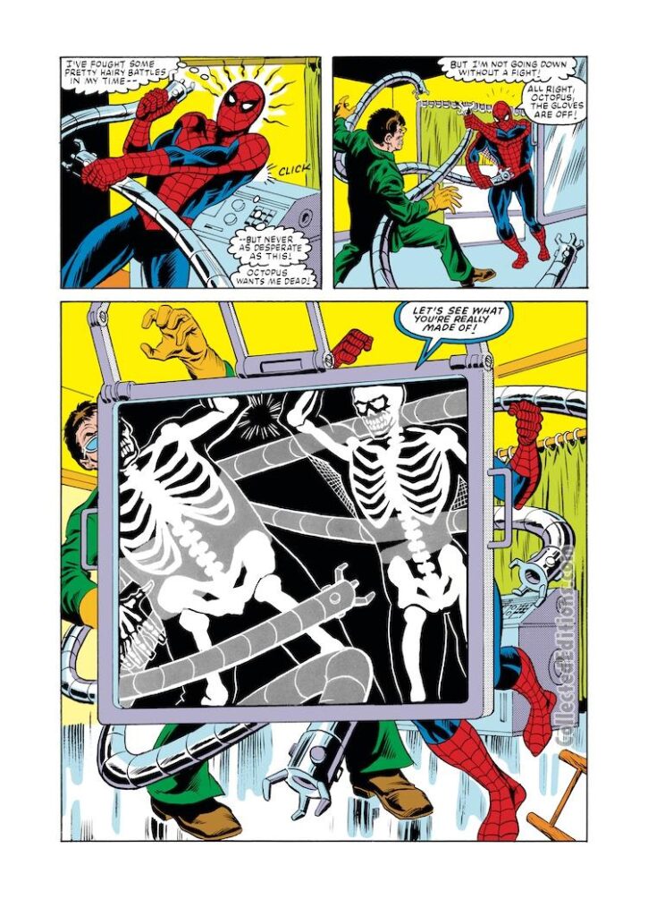 Spectacular Spider-Man #79, pg. 7; pencils, Al Milgrom; inks, Jim Mooney: Peter Parker, Doctor Octopus