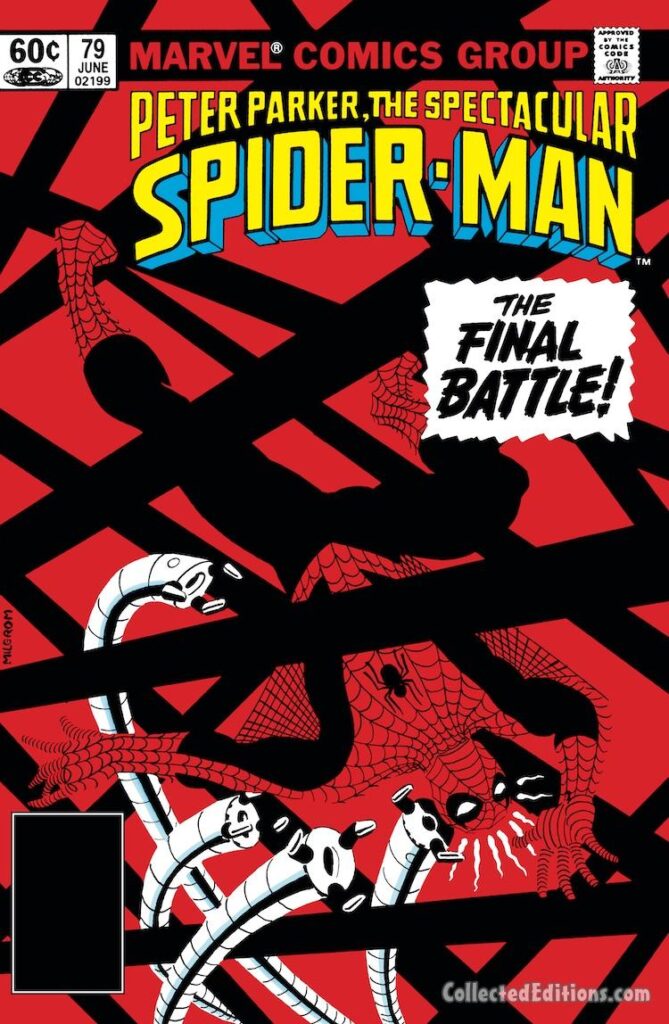 Spectacular Spider-Man #79 cover; pencils and inks, Al Milgrom; Peter Parker, Doctor Octopus, The Final Goodbye